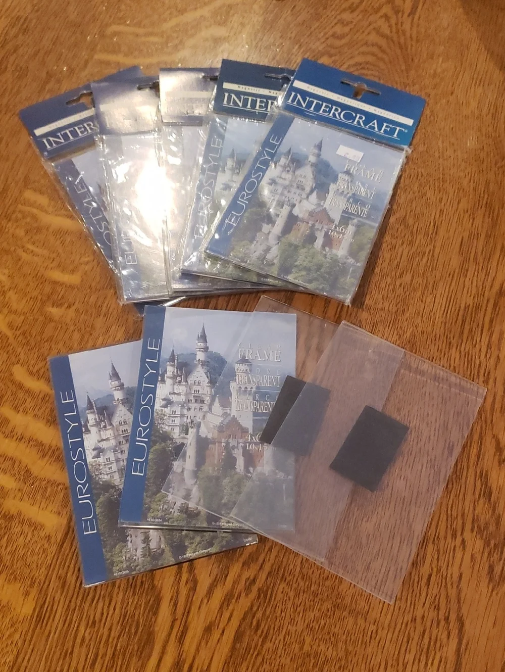 NWT (5)/used (4): Intercraft Clear Acrylic Magnetic 4x6 Photo Frames (9 Total)